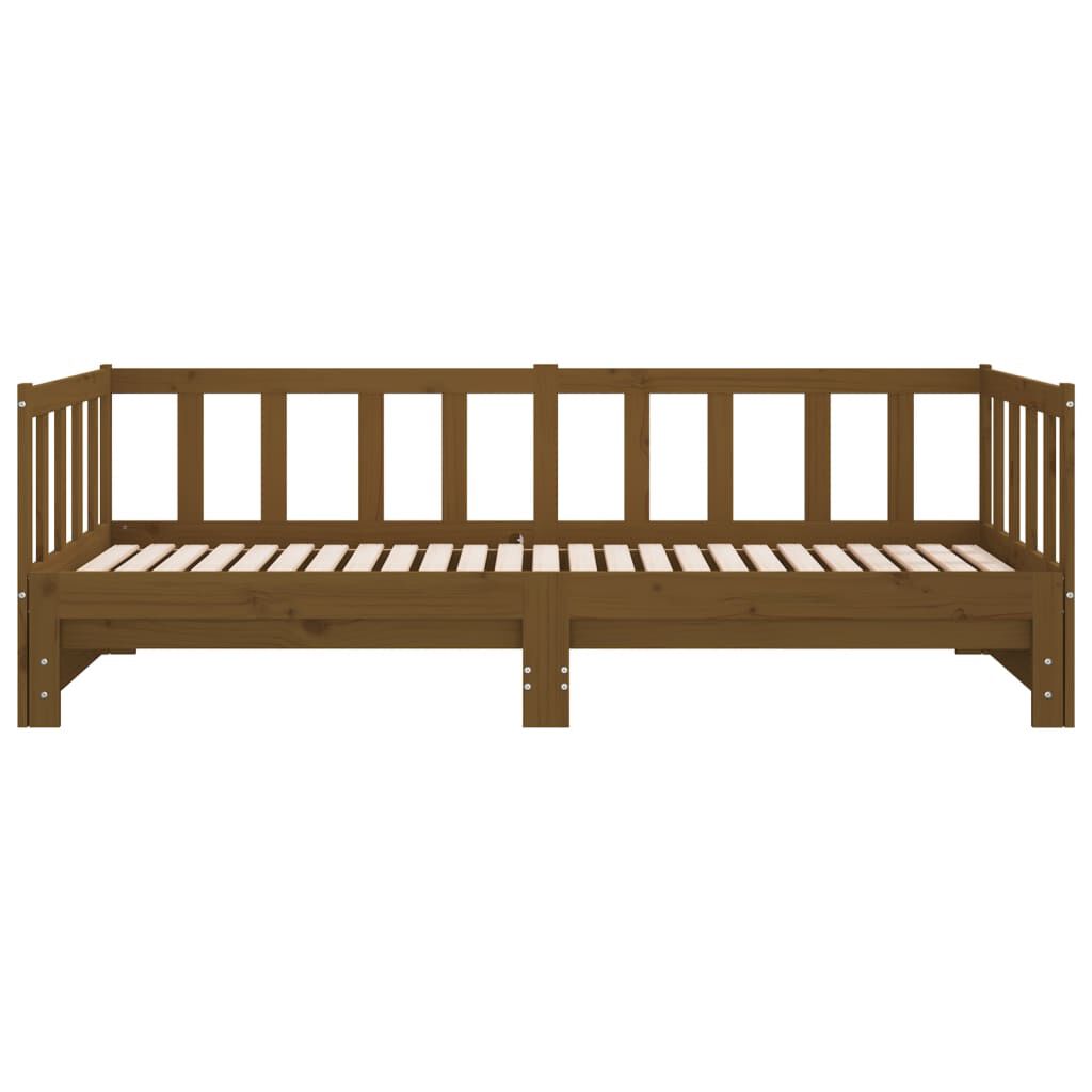 vidaXL Pull-out Day Bed without Mattress Honey Brown 2x(90x200)cm