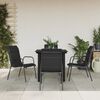 vidaXL 5 Piece Garden Dining Set Black Steel and Textilene