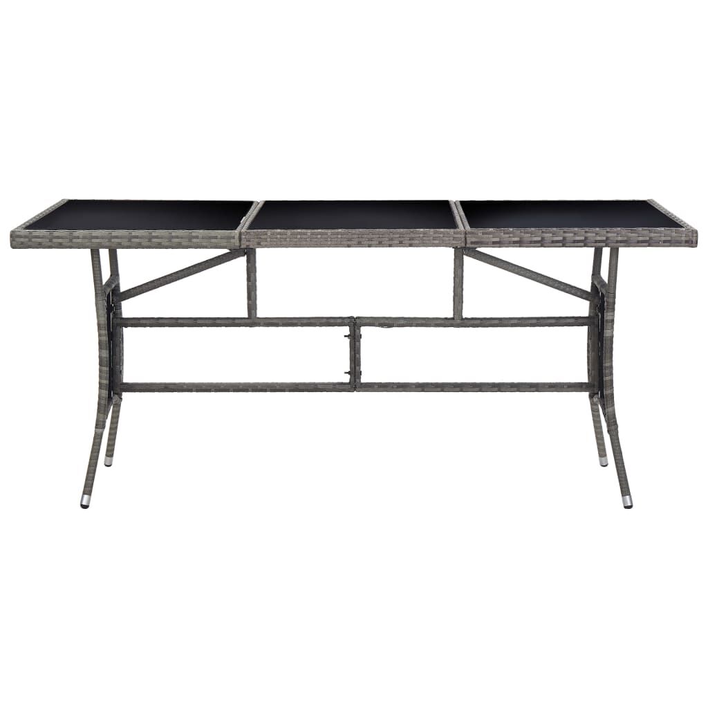 vidaXL Garden Table Grey 170x80x74 cm Poly Rattan