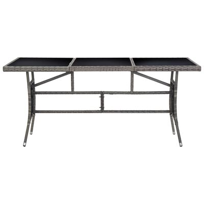 vidaXL Garden Table Grey 170x80x74 cm Poly Rattan,  vidaXL Garden Table Grey 170x80x74 cm Poly Rattan