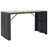 vidaXL 7 Piece Outdoor Bar Set with Cushions Poly Rattan Black