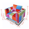 vidaXL Cube Armchair with Chrome Feet Patchwork Design Fabric