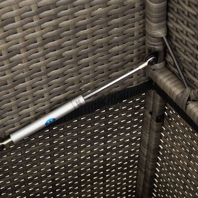 vidaXL Garden Bench with Cushions Grey Poly Rattan, grey vidaXL Garden Bench with Cushions Grey Poly Rattan