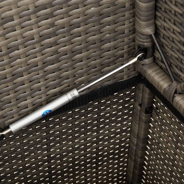 vidaXL Garden Bench with Cushions Grey Poly Rattan