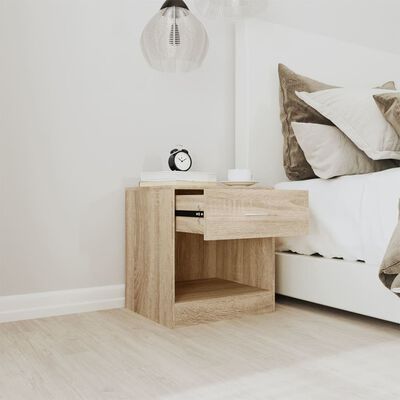 vidaXL Nightstand 2 pcs with Drawer Oak Colour, brown vidaXL Nightstand 2 pcs with Drawer Oak Colour