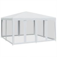 vidaXL Party Tent with 8 Mesh Sidewalls White 4x4 m HDPE, white vidaXL Party Tent with 8 Mesh Sidewalls White 4x4 m HDPE