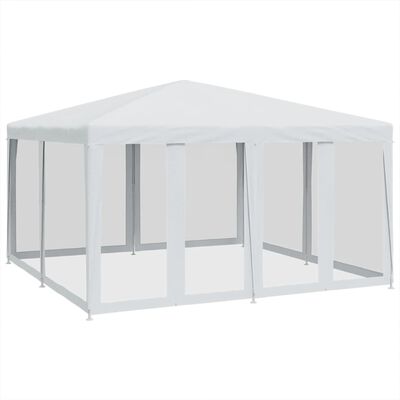 vidaXL Party Tent with 8 Mesh Sidewalls White 4x4 m HDPE, white vidaXL Party Tent with 8 Mesh Sidewalls White 4x4 m HDPE