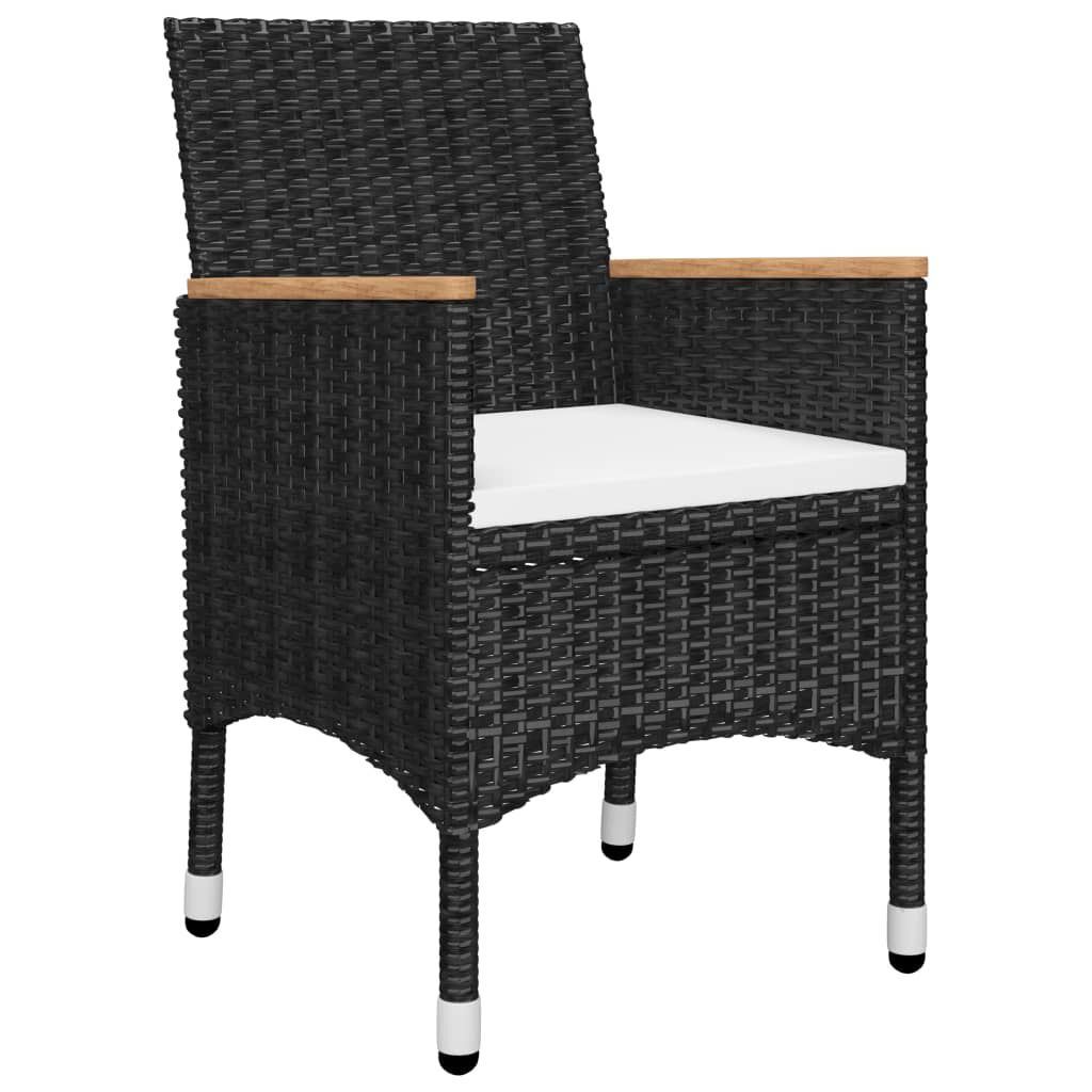 vidaXL 9 Piece Garden Dining Set Black