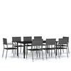 vidaXL 9 Piece Garden Dining Set Grey
