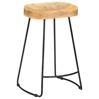 vidaXL Gavin Bar Stools 2 pcs Solid Mango Wood, light brown vidaXL Gavin Bar Stools 2 pcs Solid Mango Wood