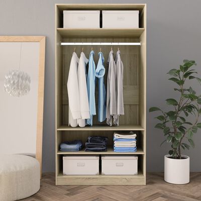 vidaXL Wardrobe Sonoma Oak 100x50x200 cm Engineered Wood, sonoma oak vidaXL Wardrobe Sonoma Oak 100x50x200 cm Engineered Wood
