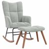 vidaXL Rocking Chair with a Stool Light Grey Velvet
