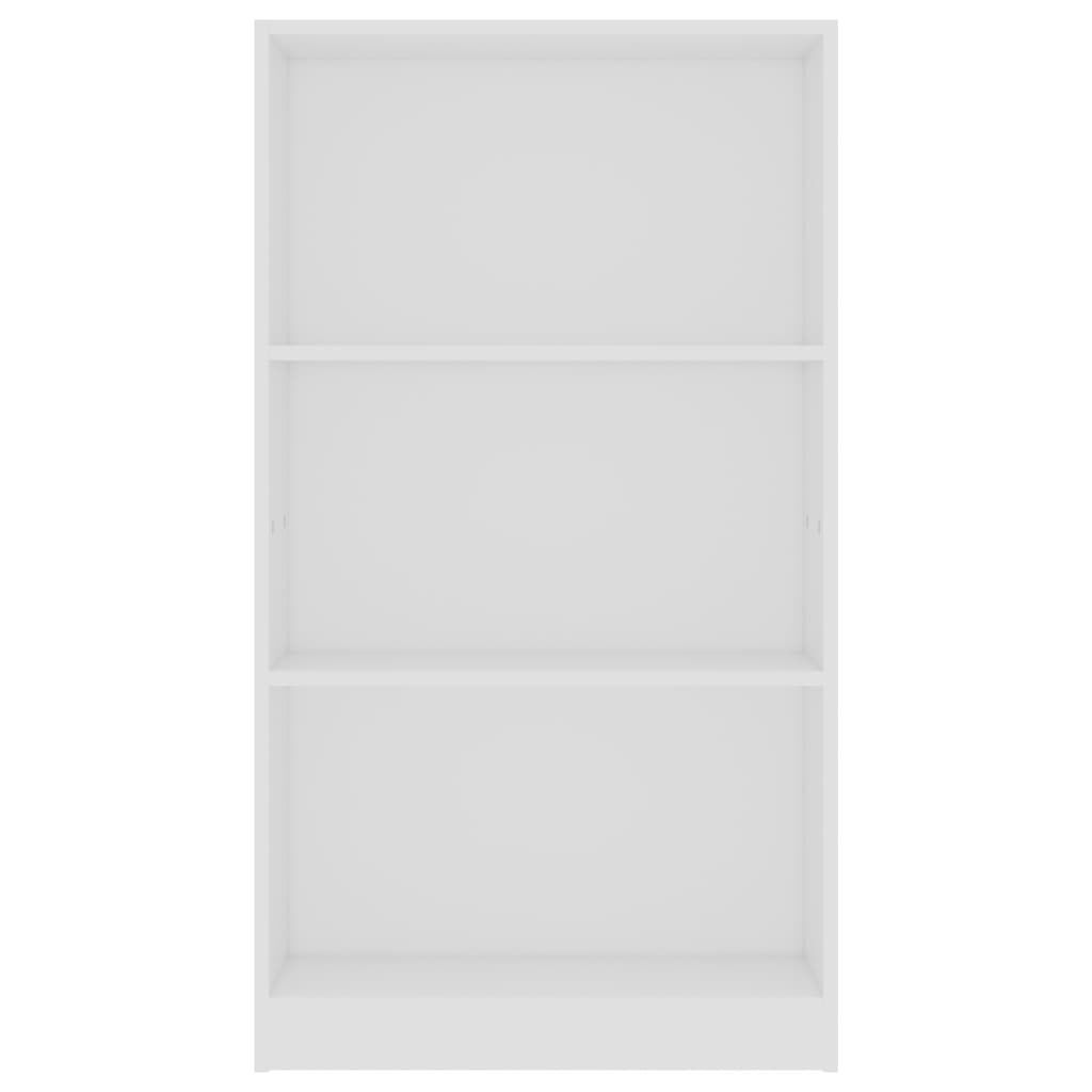 vidaXL 3-Tier Book Cabinet White 60x24x109 cm Engineered Wood
