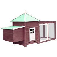 vidaXL Chicken Coop with Nest Box Mocha 190x72x102 cm Solid Firwood, mocha vidaXL Chicken Coop with Nest Box Mocha 190x72x102 cm Solid Firwood