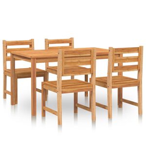 vidaXL 3 Piece Garden Dining Set Solid Wood Teak