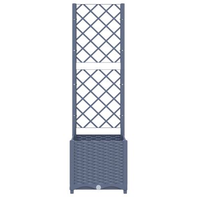 vidaXL Garden Planter with Trellis Blue Grey 40x40x136 cm PP