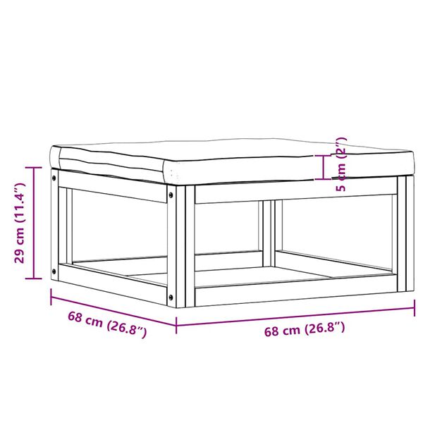vidaXL 3 Piece Garden Lounge Set with Cushions Solid Acacia Wood