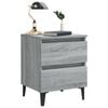 vidaXL Bed Cabinets with Metal Legs 2 pcs Grey Sonoma 40x35x50 cm