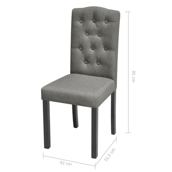 vidaXL Dining Chairs 4 pcs Grey Fabric
