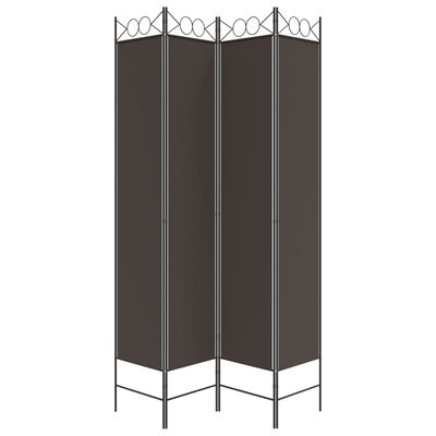 vidaXL 4-Panel Room Divider Brown 160x220 cm Fabric, brown vidaXL 4-Panel Room Divider Brown 160x220 cm Fabric