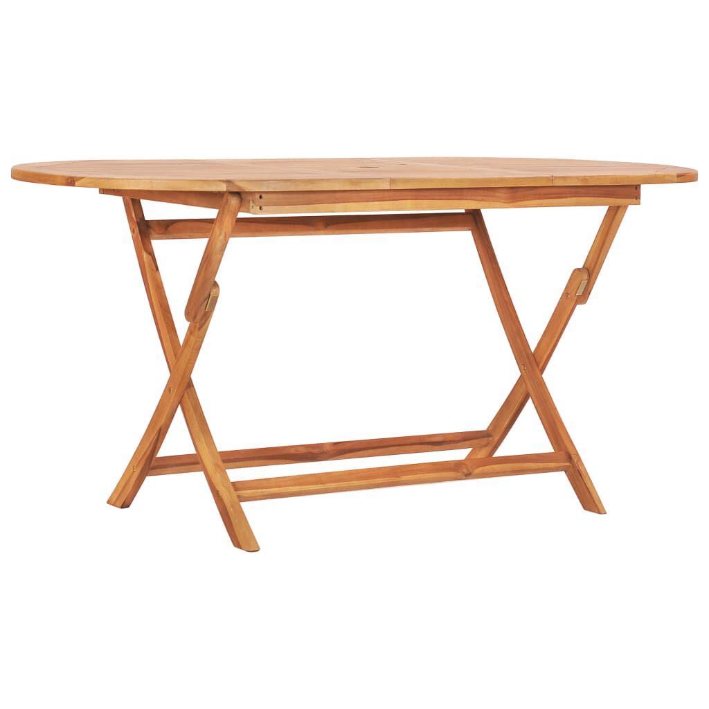 vidaXL 5 Piece Folding Outdoor Dining Set Solid Teak Wood
