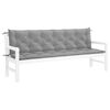vidaXL Garden Bench Cushion Grey 200x(50+50)x7cm Oxford Fabric