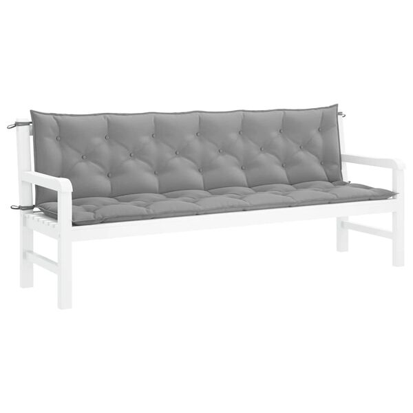 vidaXL Garden Bench Cushion Grey 200x(50+50)x7cm Oxford Fabric