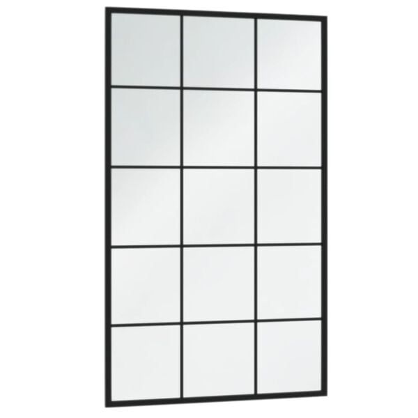 vidaXL Wall Mirrors 2 pcs Black 100x60 cm Metal