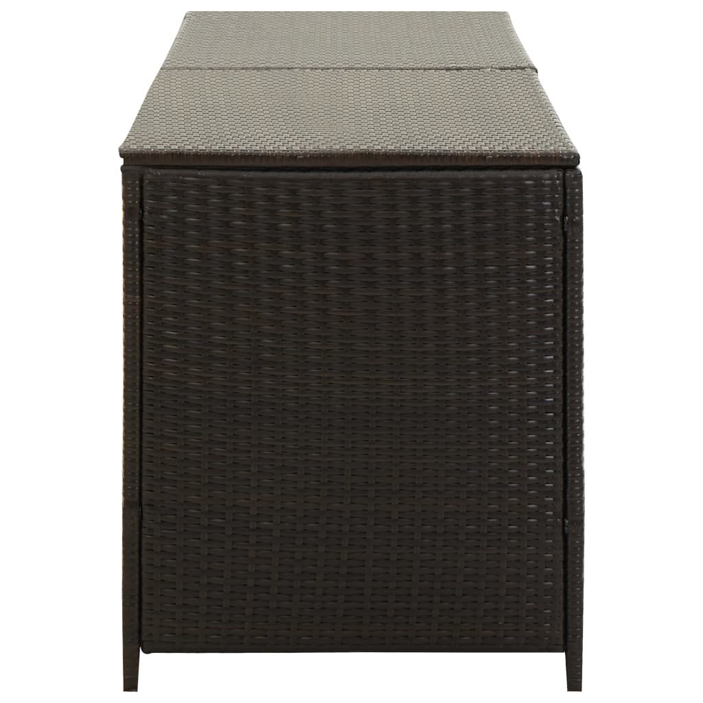 vidaXL Garden Storage Box Poly Rattan 200x50x60 cm Brown