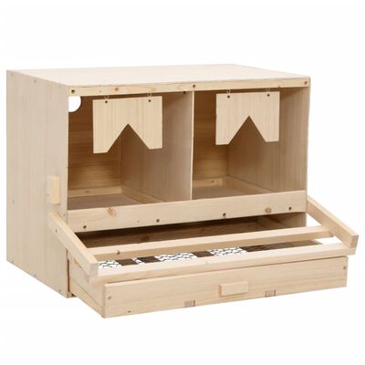 vidaXL Chicken Laying Nest 2 Compartments 63x40x45 cm Solid Pine Wood,  vidaXL Chicken Laying Nest 2 Compartments 63x40x45 cm Solid Pine Wood