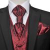 Men's Paisley Wedding Waistcoat Set Size 48 Burgundy