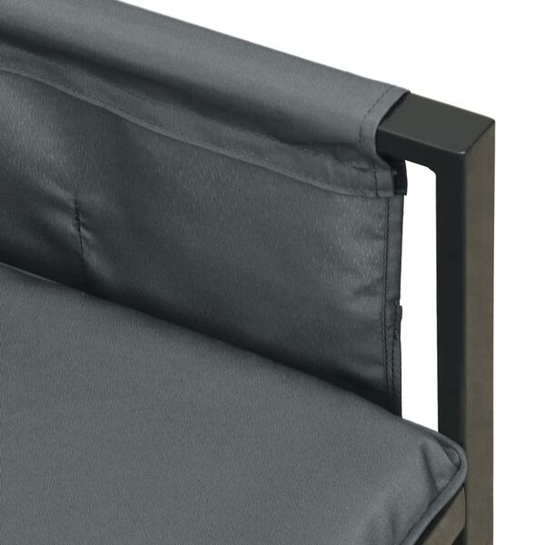 vidaXL Garden Corner Sofa Anthracite Steel and Textilene