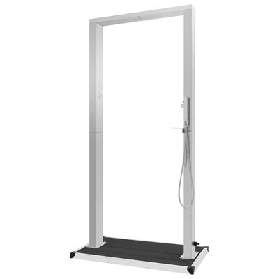 vidaXL Outdoor Shower with Tray WPC Stainless Steel, grey vidaXL Outdoor Shower with Tray WPC Stainless Steel