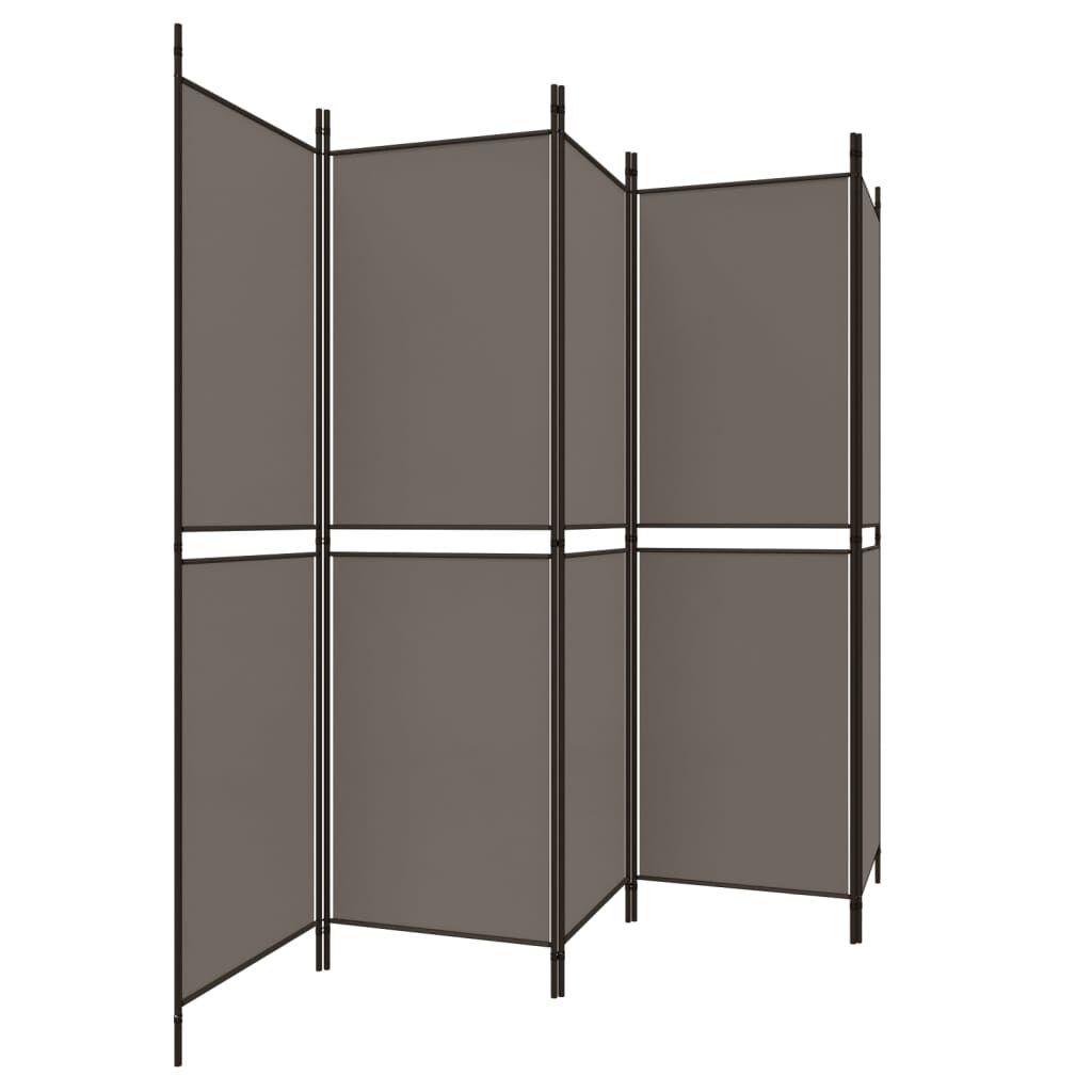 vidaXL 5-Panel Room Divider Anthracite 250x220 cm Fabric