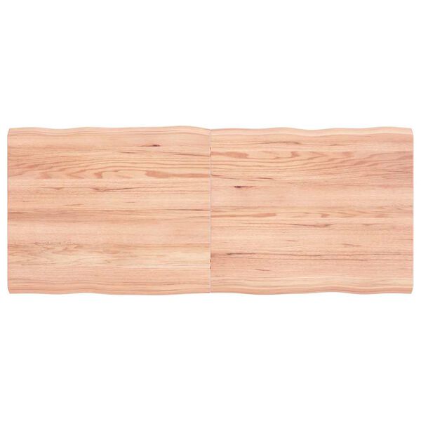 vidaXL Table Top Light Brown 120x50x(2-4)cm Treated Solid Wood Live Edge