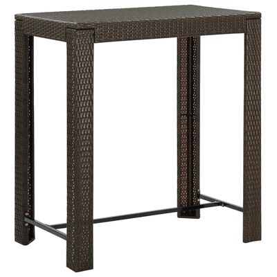 vidaXL Garden Bar Table Brown 100x60.5x110.5 cm Poly Rattan, brown vidaXL Garden Bar Table Brown 100x60.5x110.5 cm Poly Rattan