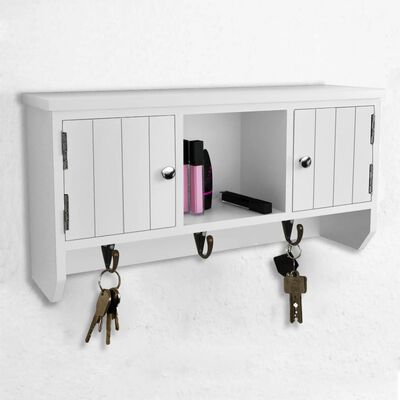 vidaXL Wall Cabinet for Keys and Jewelery with Doors and Hooks,  vidaXL Wall Cabinet for Keys and Jewelery with Doors and Hooks