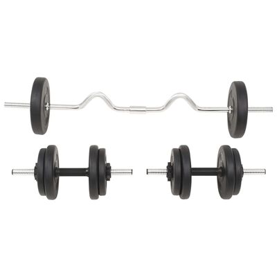 vidaXL Barbell and Dumbbell Set 30 kg,  vidaXL Barbell and Dumbbell Set 30 kg