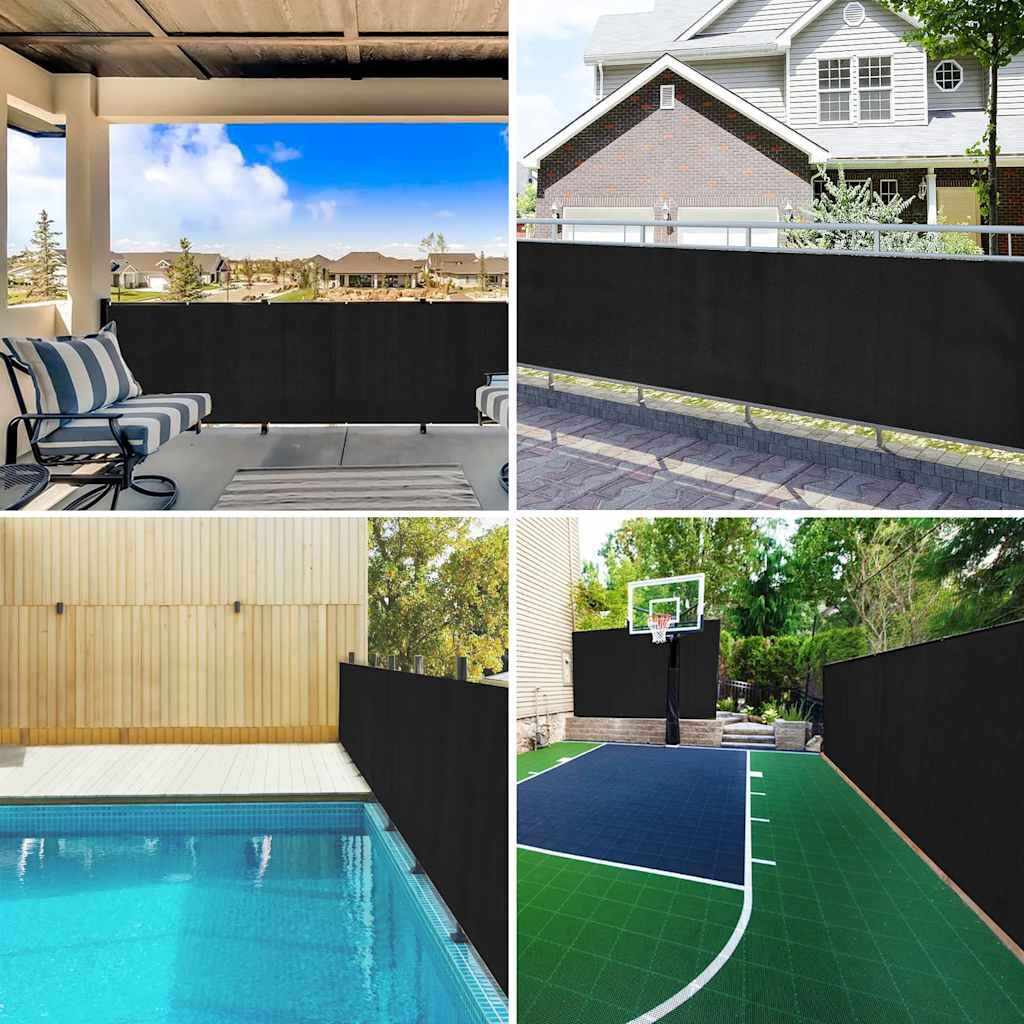 vidaXL Privacy Net Black 1.5x10 m HDPE 75 g/m²