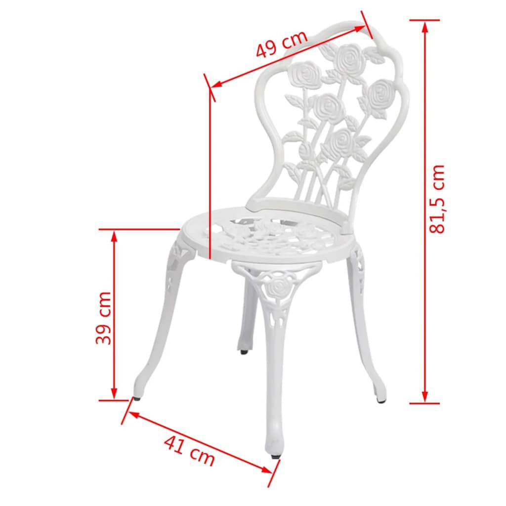 vidaXL Bistro Chairs 2 pcs Cast Aluminium White