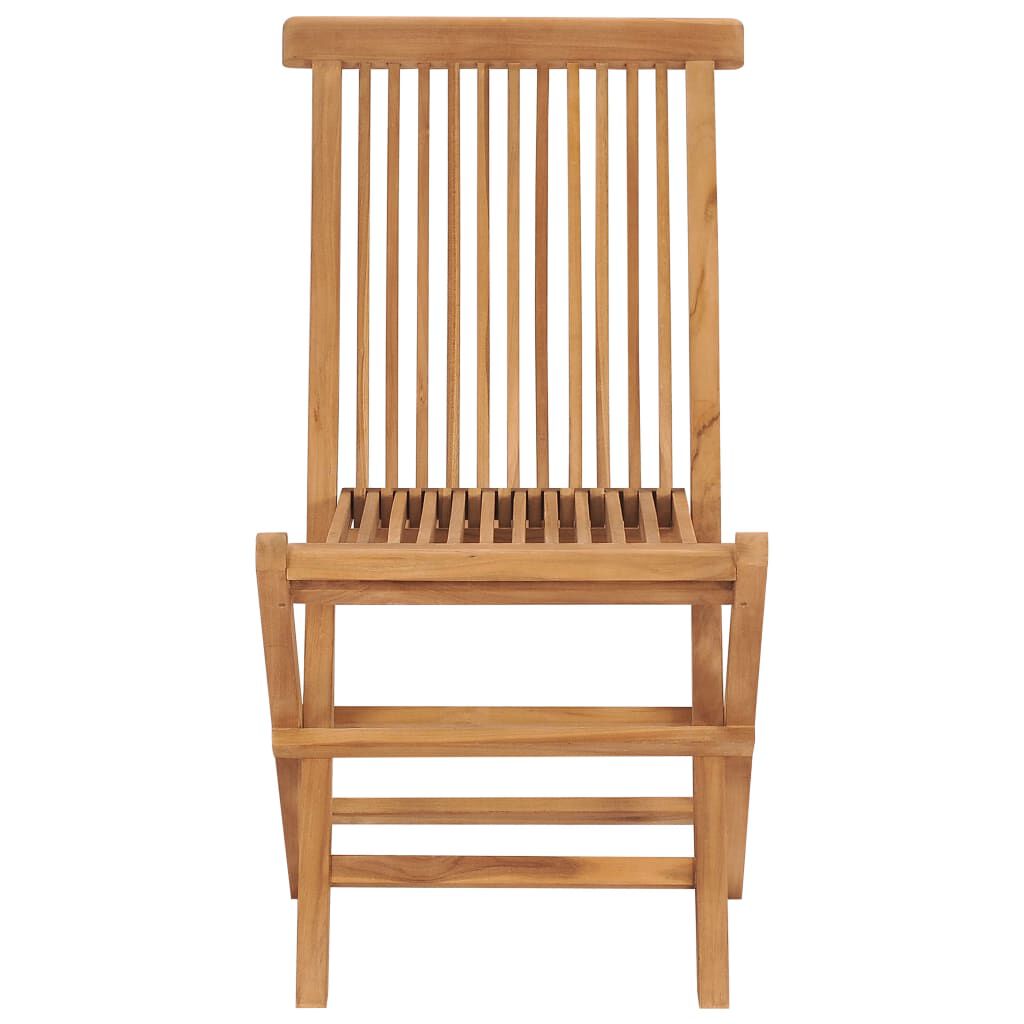vidaXL Folding Garden Chairs 8 pcs Solid Teak Wood