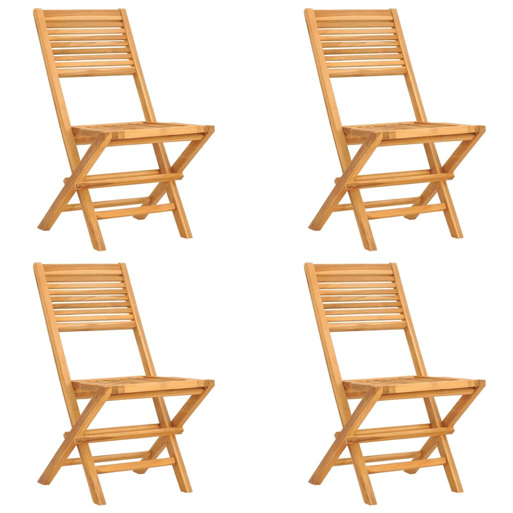 vidaXL Folding Garden Chairs 4 pcs 47x62x90 cm Solid Wood Teak