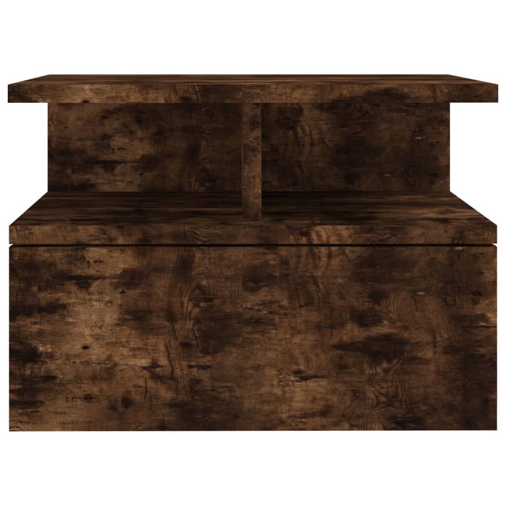 vidaXL Floating Nightstand 2 pcs Smoked Oak 40x31x27 cm Engineered Wood