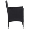 vidaXL 3 Piece Garden Dining Set Black Poly Rattan and Glass
