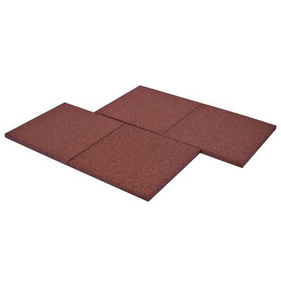 vidaXL Fall Protection Tiles 24 pcs Rubber 50x50x3 cm Red