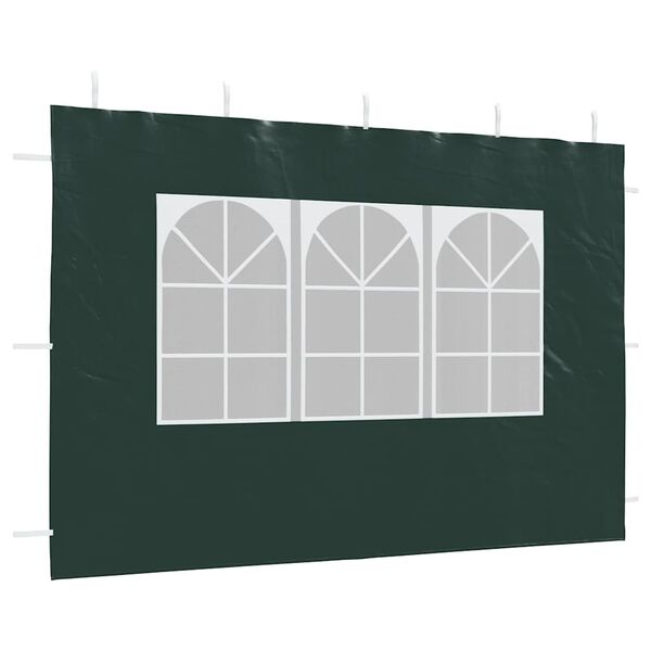 vidaXL Party Tent Sidewall 2 pcs with Window PE Green