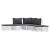 vidaXL 5 Piece Garden Lounge Set with Cushions White Steel