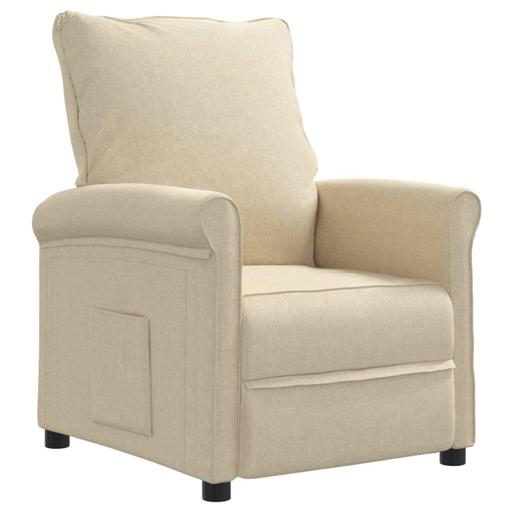 vidaXL Recliner Chair Cream Fabric