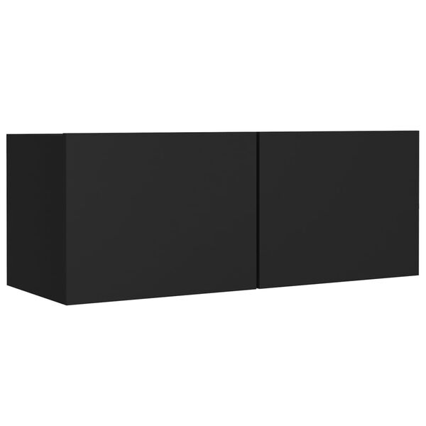 vidaXL 4 Piece TV Cabinet Set Black Engineered Wood