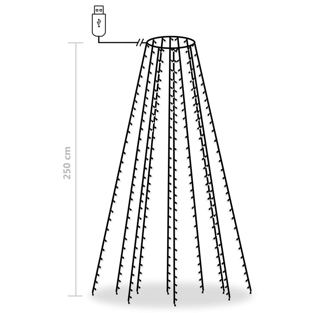vidaXL Christmas Tree Net Lights with 250 LEDs Cold White 250 cm